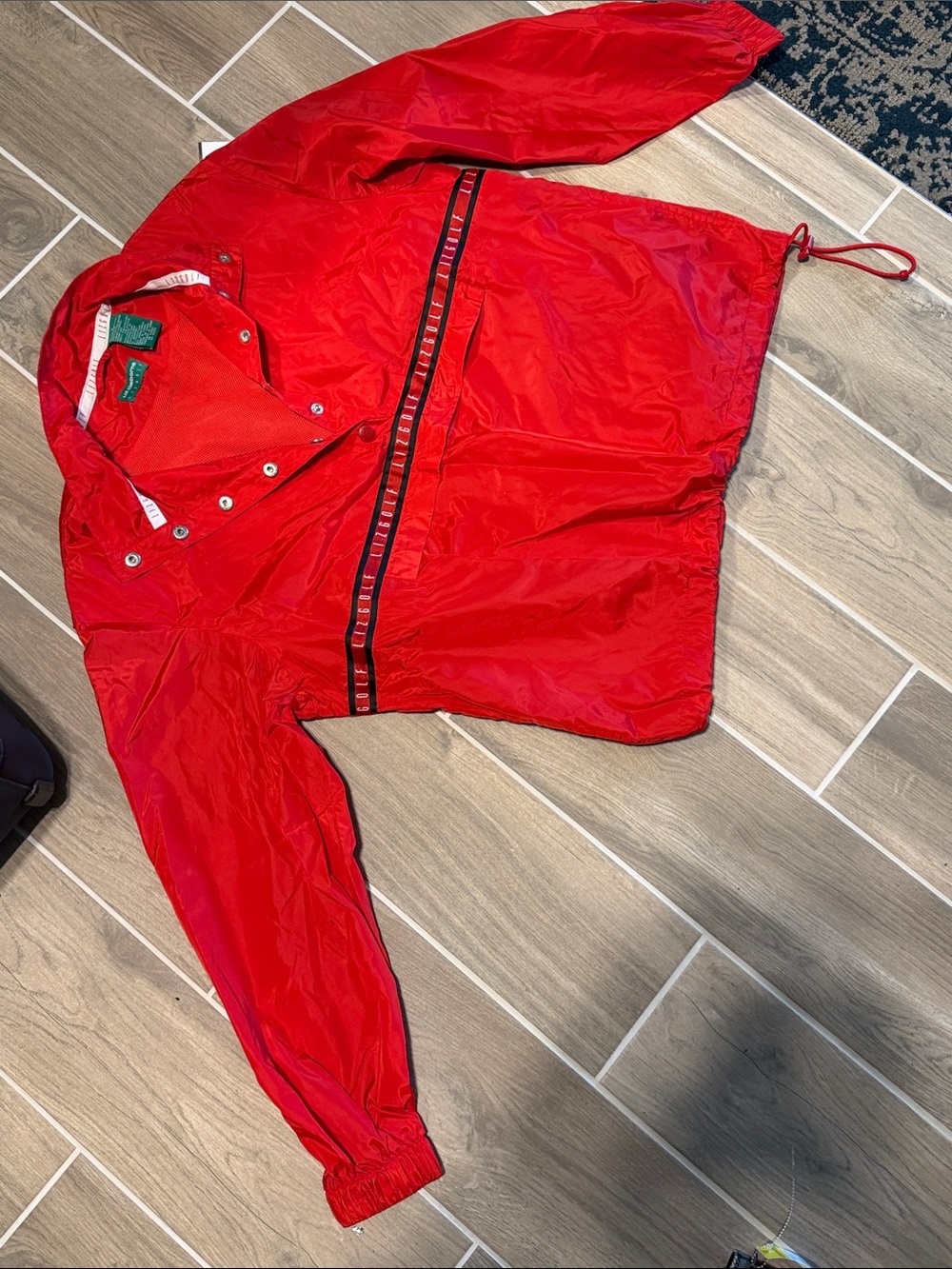Vintage  Lizgolf Liz Claiborne Red Golf Pullover Jacket with White Trim